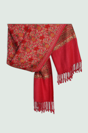 Odhni Floral Motif - Embroidered - Multi color | Stoles & Shawls - Mojopanda Organic Store