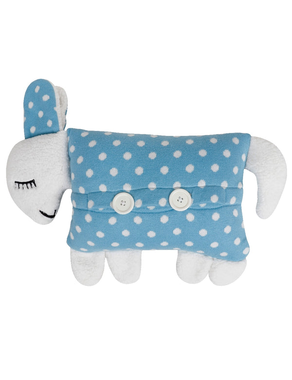 Sky Blue Sheep Hand Knitted Baby Pillow with Cover | 100% Premium Cotton