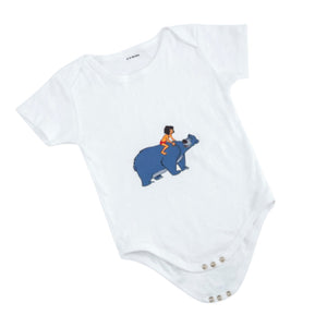 Cute Puppy Printed Romper for Infant baby | 100% Organic Cotton - Mojopanda Organic Store