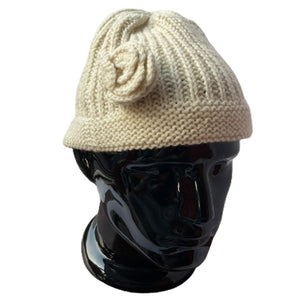 Women Cap | 100% Wool | Cream - Mojopanda Organic  Store