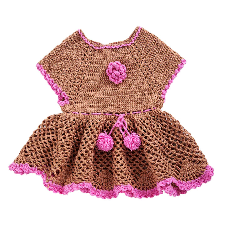 Baby Frock | 100% Wool | Color Beige Pink | Length - 38 cm Chest - 30 cm