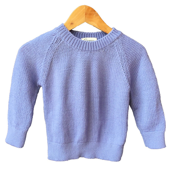 Baby Pullover | Hand Knit 100% Wool | Size- 5 years | Color Wild Blue Yonder | Size Length - 39 cm Chest - 34 cm