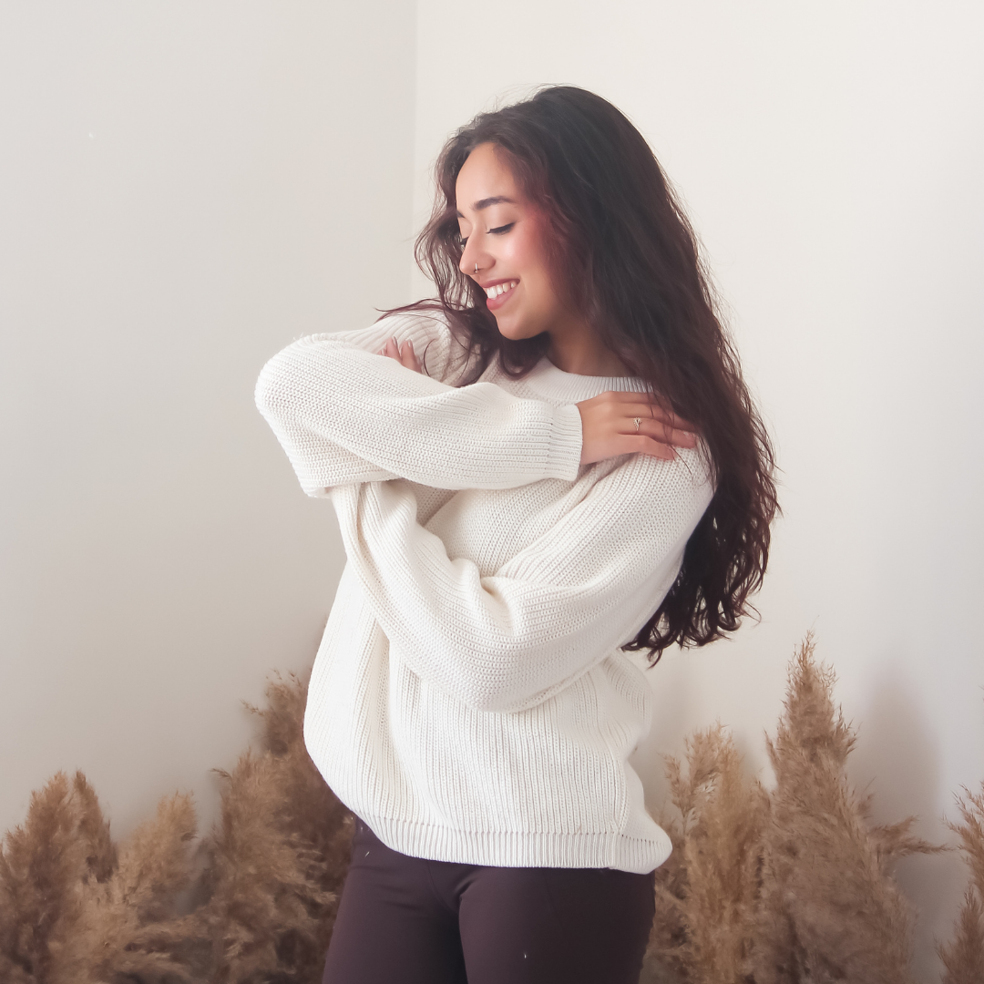Yuki Pullover – Handknitted Winter Elegance for Modern Women - Mojopanda Organic  Store