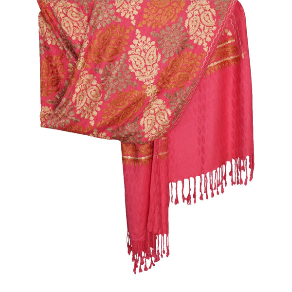 Radish  Odhni Embroidered | Stoles & Shawls | 100% Wool | For Women