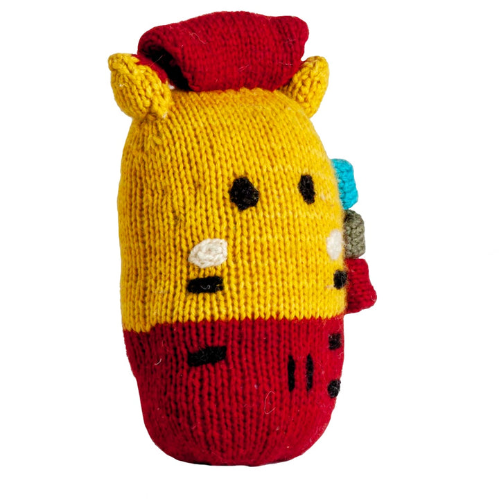 Baby Ring Rattler | Hand Knit |   Stuffed/Plush/Soft Toy | 100% Organic | Health-Pro