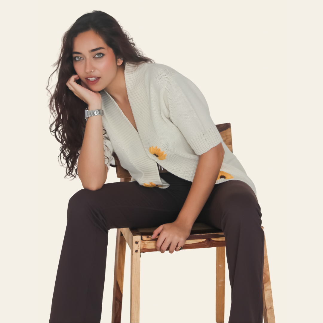 Hana Cardigan –Handknitted Elegance for Modern Women - Mojopanda Organic  Store
