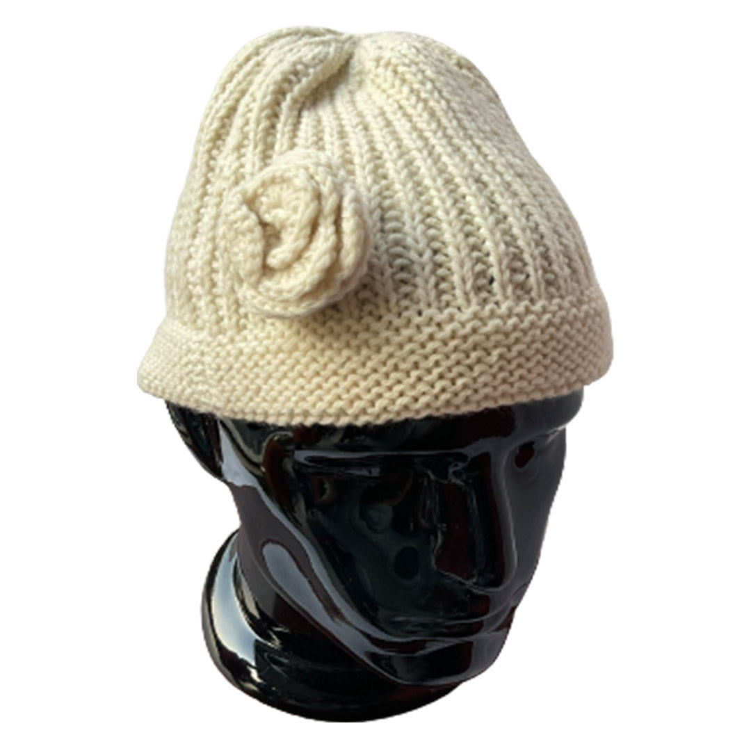 Women Cap | 100% Wool | Cream - Mojopanda Organic  Store
