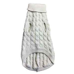 Cozy Comfort Medium White Sweater for Dogs & Cats – Warm, Stretchable & Breathable Winter Wear with Back Straps - Mojopanda Organic  Store