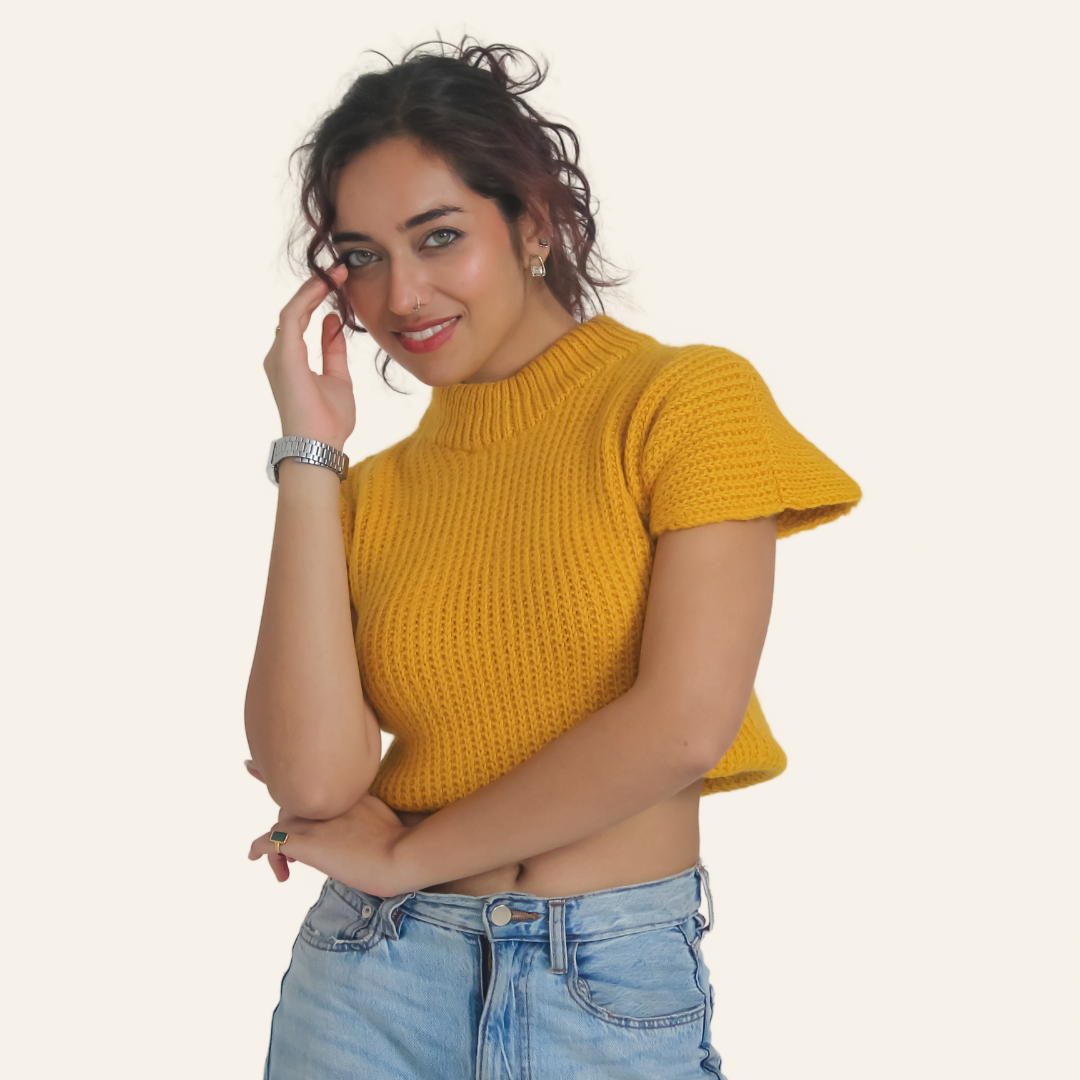 Akira Woolen Top – Bright, Light, and Elegant Handknitted Wool - Mojopanda Organic  Store