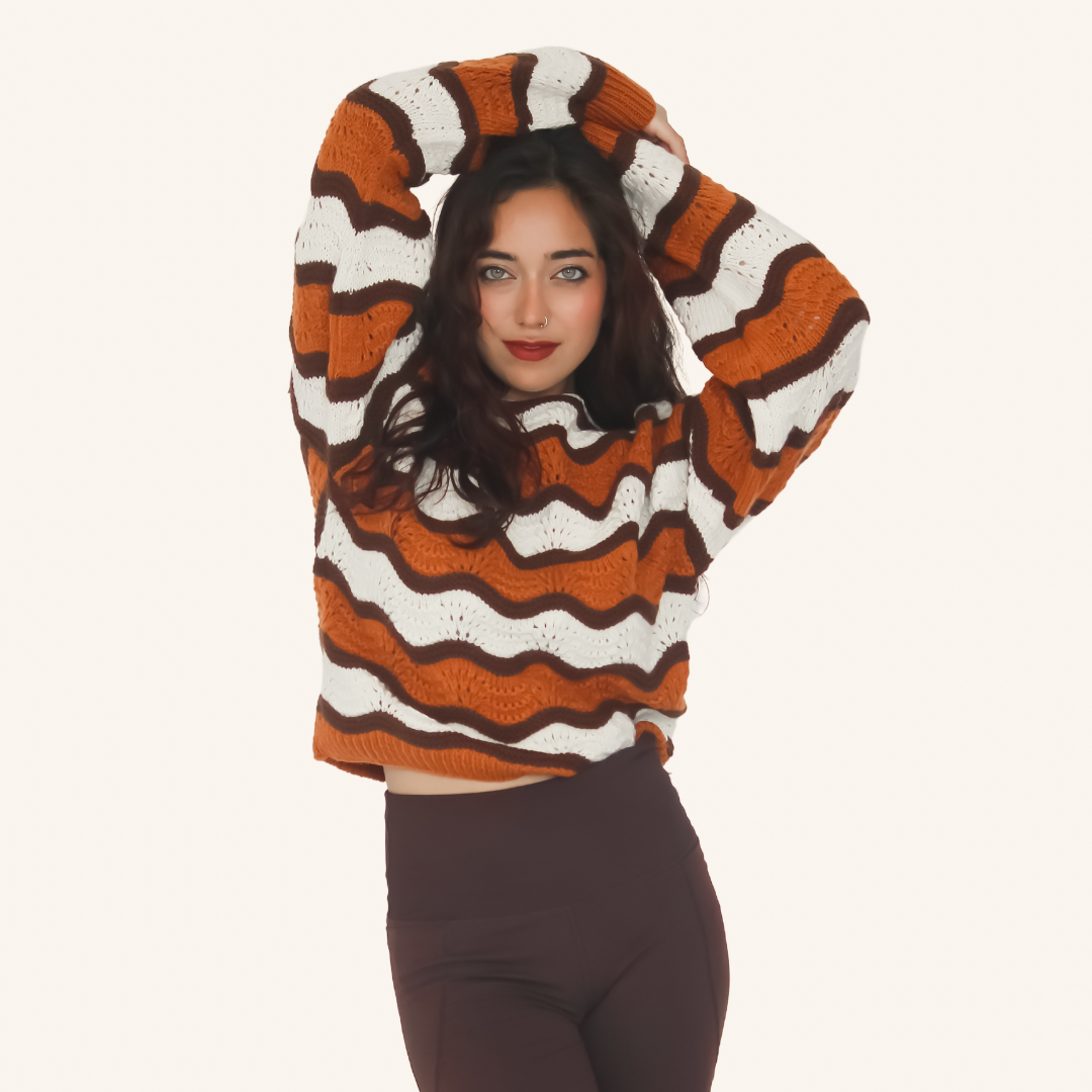 Camellia Pullover – Handknitted Stripes for Modern Women - Mojopanda Organic  Store