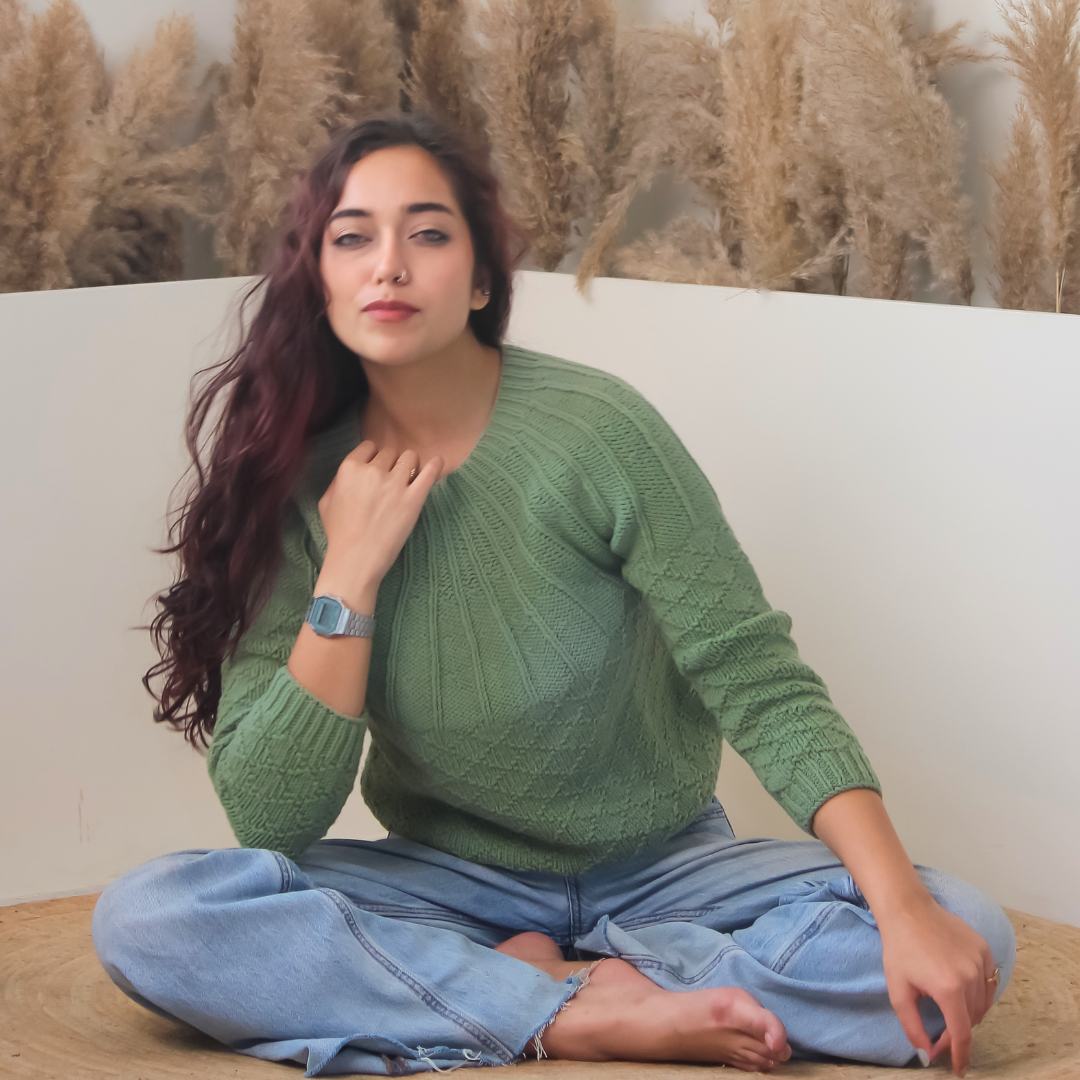 Midori Pullover – Fresh, Nature-Inspired Handknitted Wool - Mojopanda Organic  Store