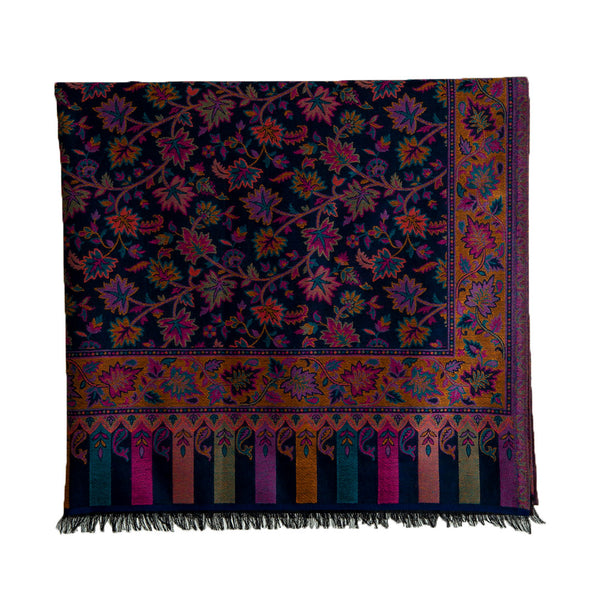 Woolen Stoles & Shawls | Floral Motif |  Pink  & Multi  | 100x210 CM |