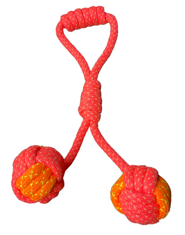 Dog Rope Toy -2 KNOT & 2 BALL ROPE | Pet Toy