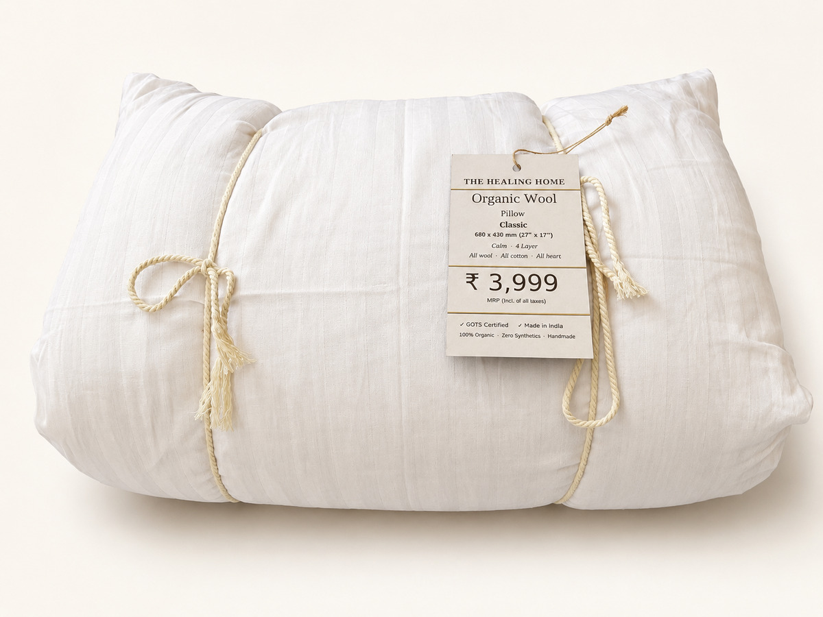 Pillow Organic Wool  -  Royal Restore -  5  Layer - Mojopanda Organic  Store