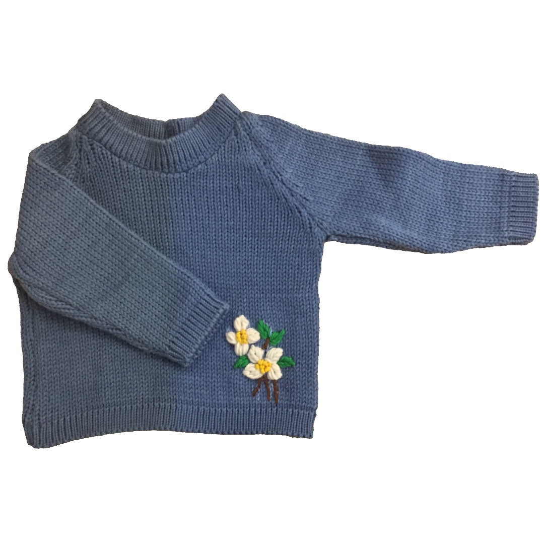 Organic Wool | Pullover | Indigo | Size-6 Month - Mojopanda Organic  Store