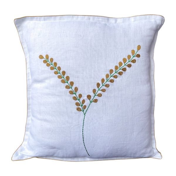 Cushion Cover With Embroidery | 100% Hemp Fabric