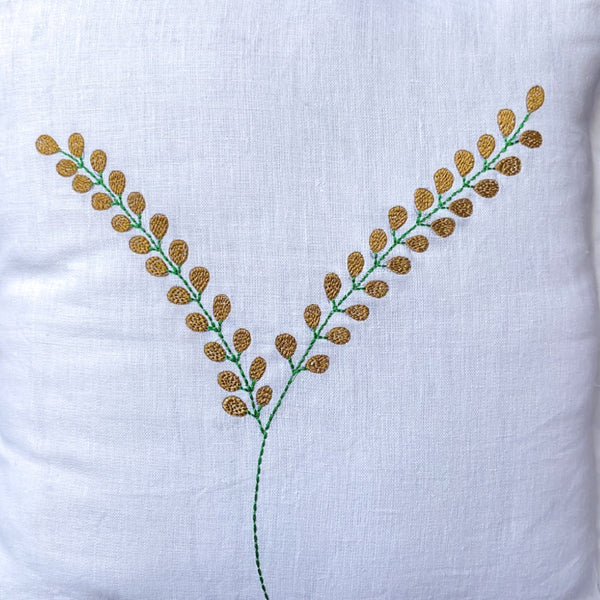 cushion Cover With Embroidery  | 100% Hemp Fabric