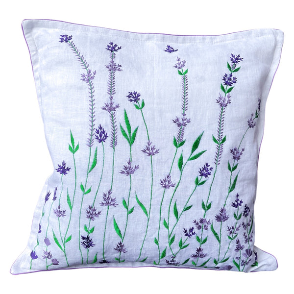 Cushion Cover  with  Embroidery| 100% hemp fabric
