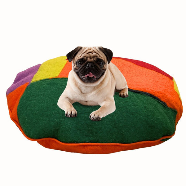 DOG BEDDING | Wool felt  | Round Shape  | Pet Bed