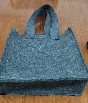 Organic Wool Felt Tote Bag- Grey - Mojopanda Organic  Store