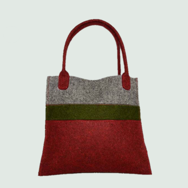 Red-Green Tote Bag  - Front View