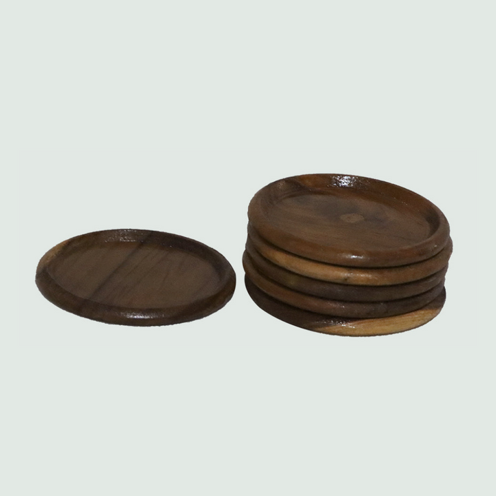 WOODEN COASTERS (set of 6) - Front View