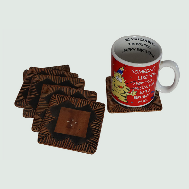 WOODEN COASTERS (set of 6) - Front View
