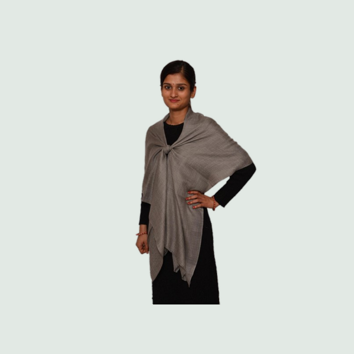 Ash Grey Stole/Shawl | 100% Wool-Silk | For Women - Mojopanda Organic  Store