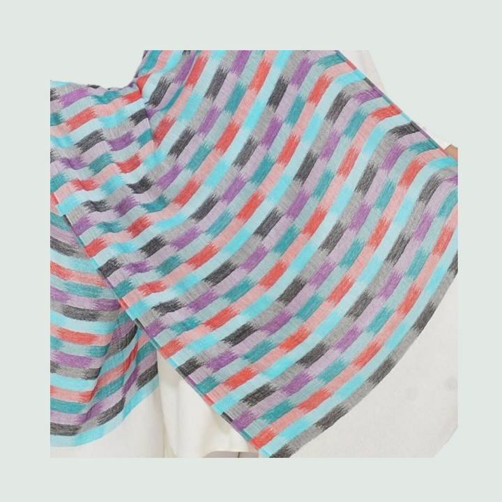 Multicolor Striped Stole | 100% Wool - Mojopanda Organic  Store
