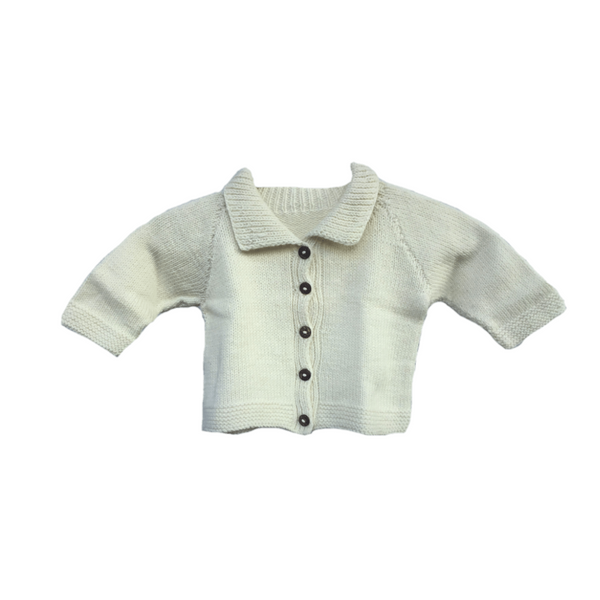 White Collared Sweater for Baby | 100% Organic Wool - Mojopanda Organic  Store