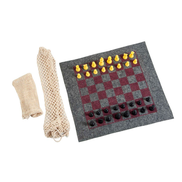 Organic Felt Printed Chess Game & Net Bag | Rakhi & Roli Rakhi Gift for Sibling