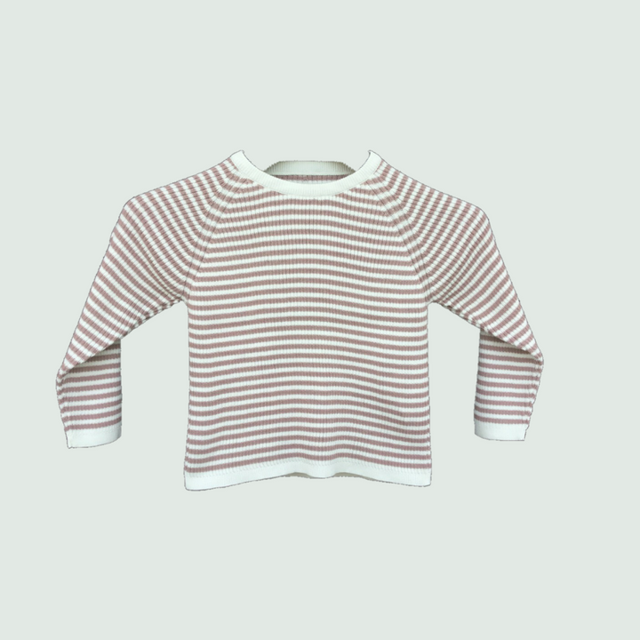 Striped cotton pullover - Front view