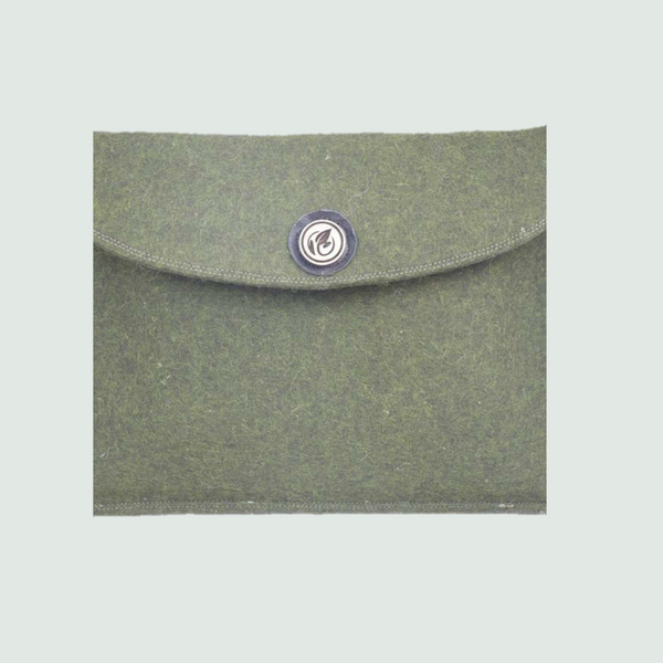 Green Laptop Sleeves/Cover | 100% Organic Wool