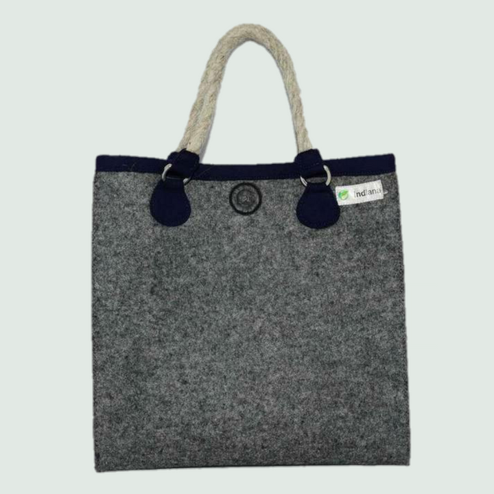 Light Grey & Deep Blue Tote Bag