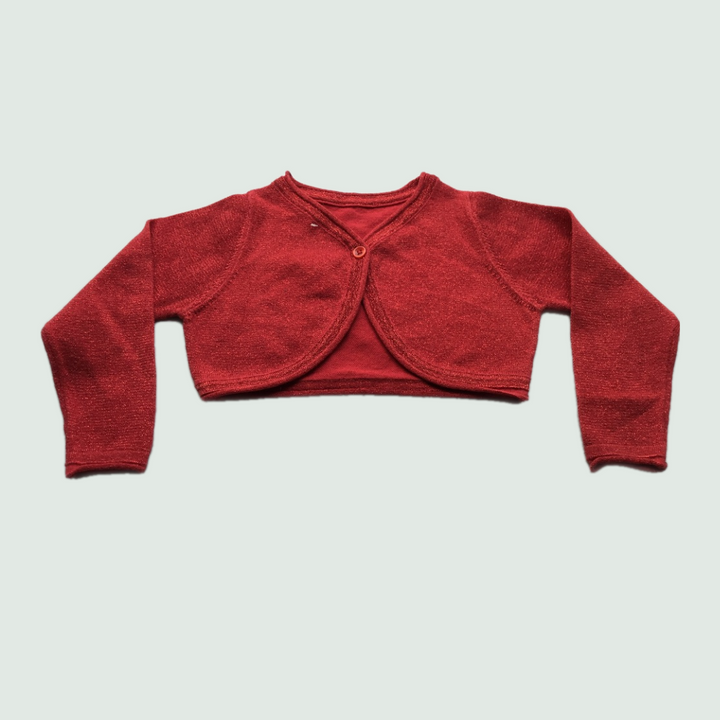 Red Cardigan for Baby - Front Side