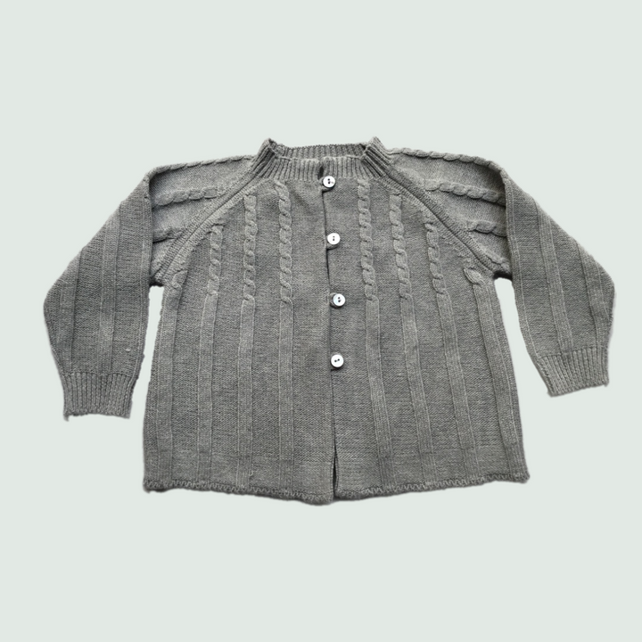 Grey Baby Cardigan - Front View
