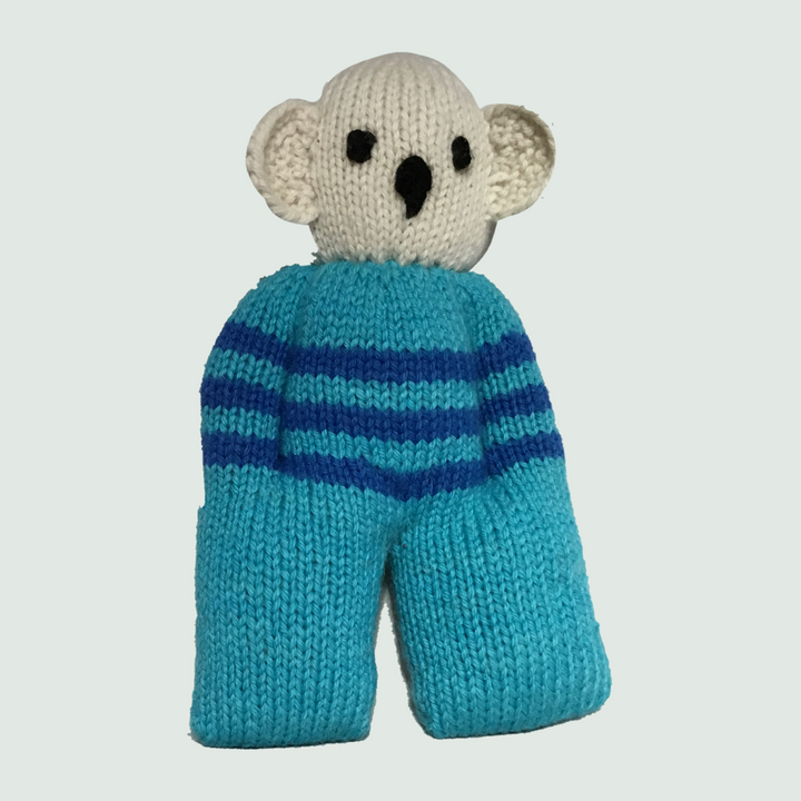 Cute Bear Hand Knitted Stuffed/Plush/Soft Toy- Front View