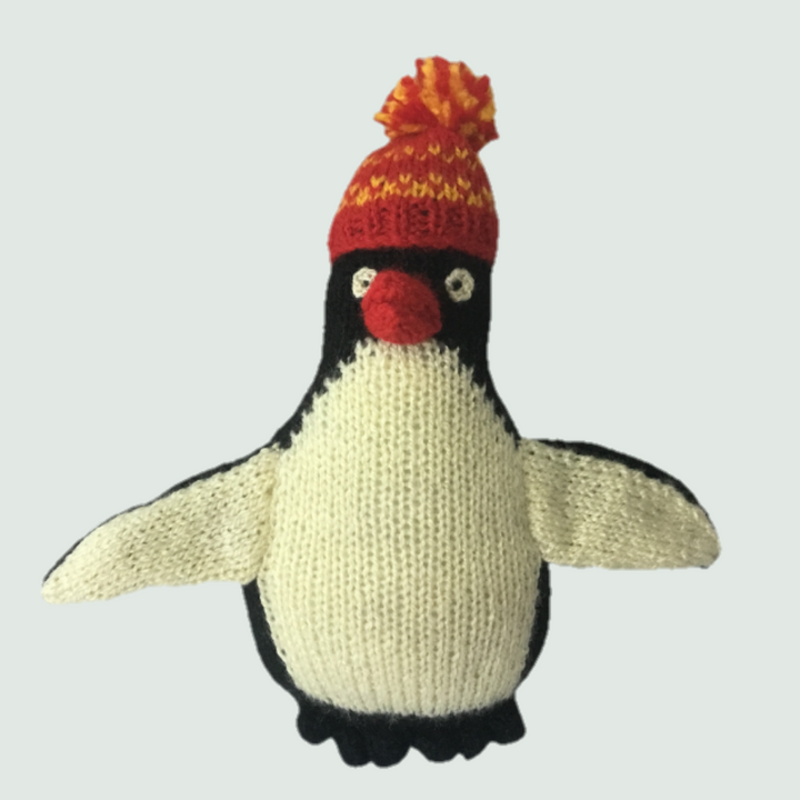 Penguin Hand Knitted Stuffed/Plush/Soft Toy - Front View