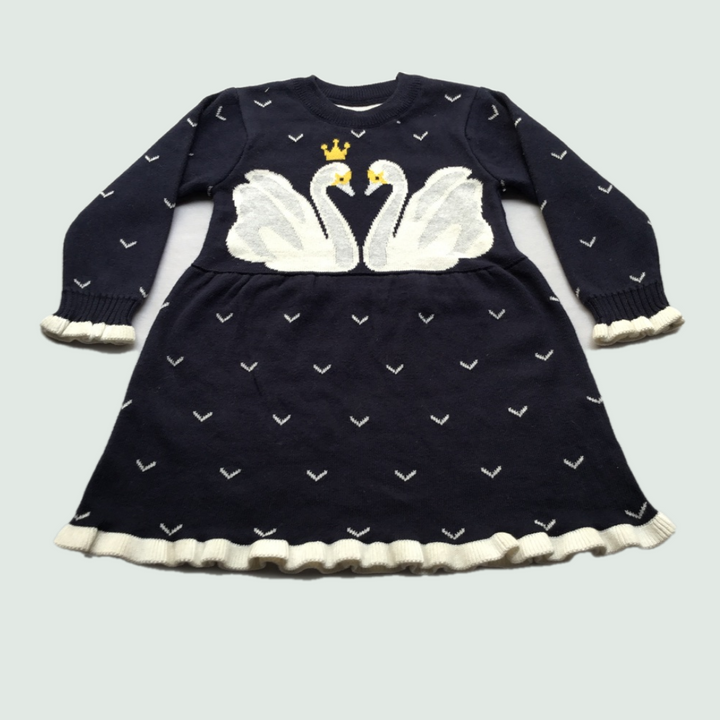 White Swan Baby Frock - Front View