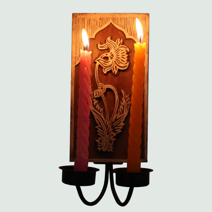 Wall Candle Stand | Christmas - Front View