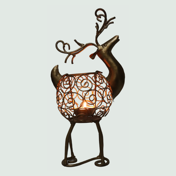 Deer T-Light Lamp | Christmas - Front View
