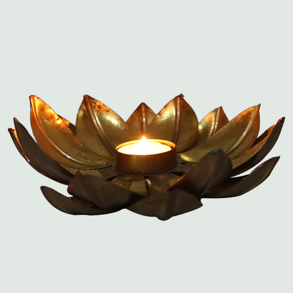 Open Lotus T-Light Lamp |Christmas - Front View