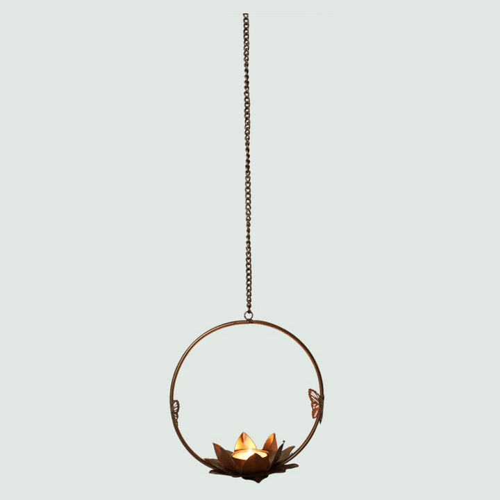Hanging Lotus T-Light | Christmas Gift - Front View