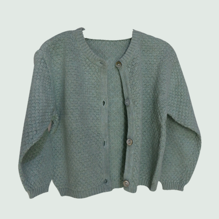 Sea-Green Angrakha Sweater for Baby - Front View