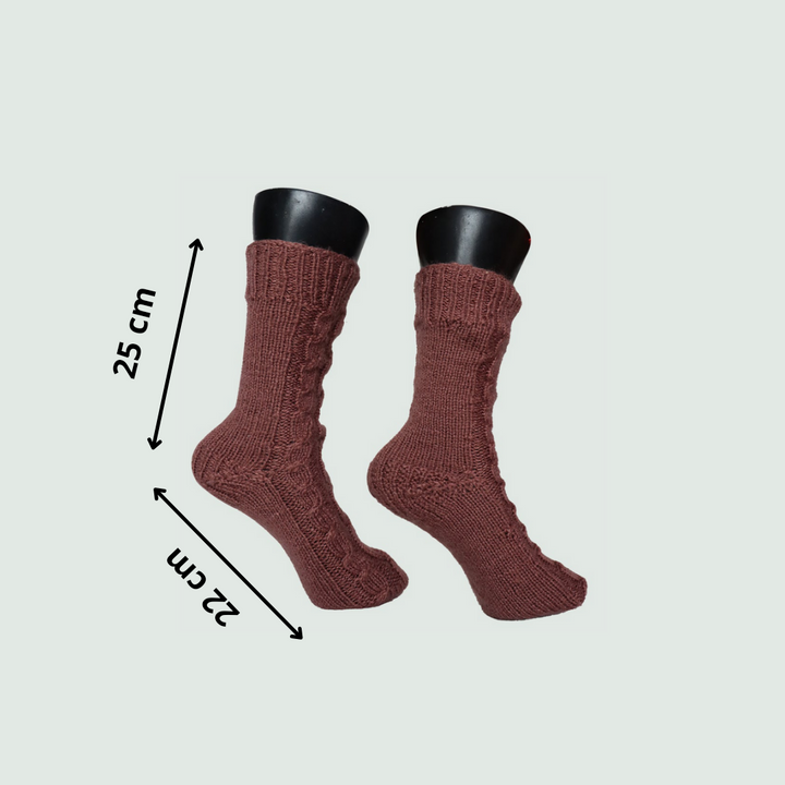 Hand-Knitted-Woollen-Socks-Hazelnut-Colour