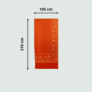 Tangerine Floral Odhani | Stoles & Shawls | 100% Wool - Mojopanda Organic  Store