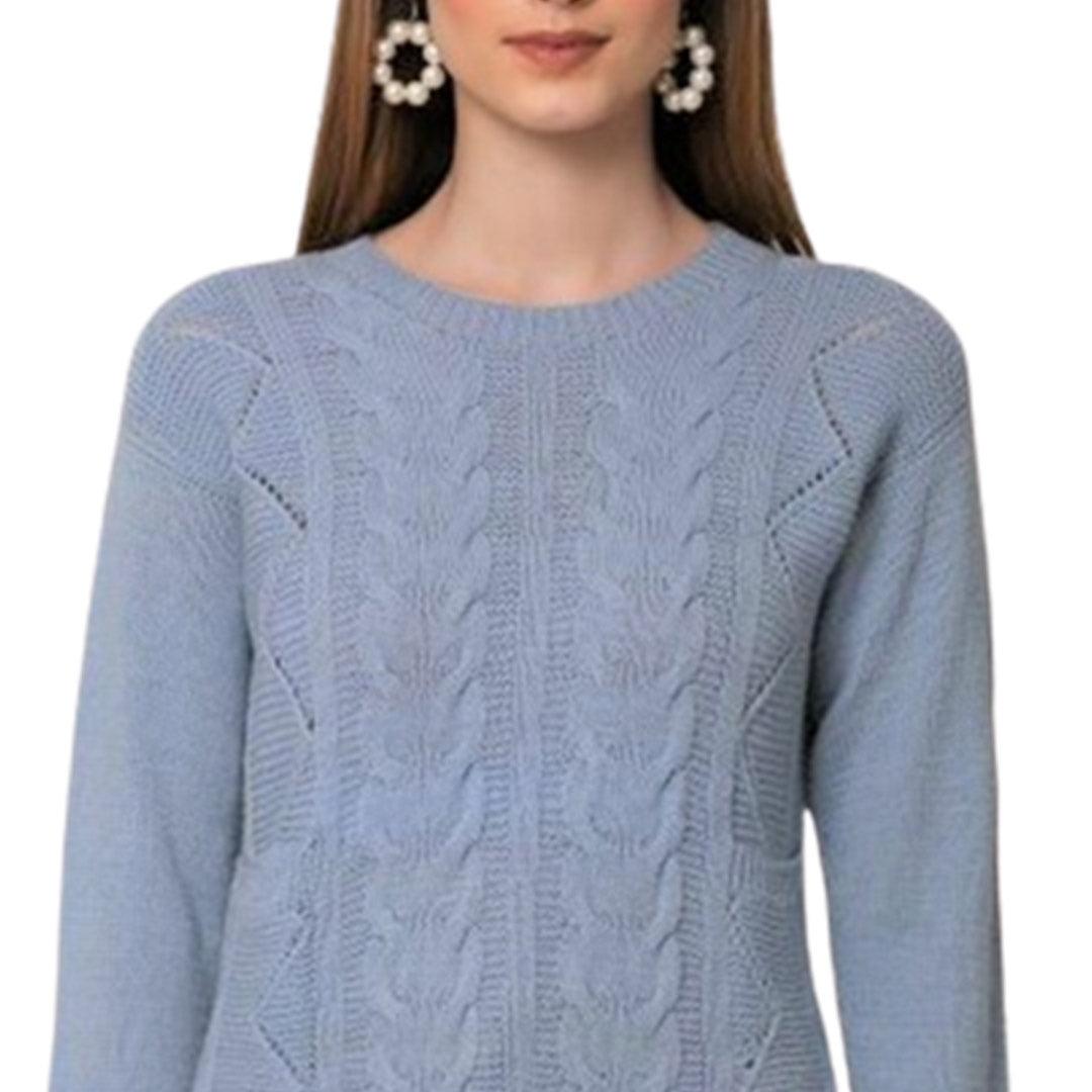 Light Blue Women Pullover | Organic | Pullover with 2 Pockets - Mojopanda Organic  Store