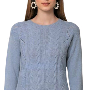 Light Blue Women Pullover | Organic | Pullover with 2 Pockets - Mojopanda Organic  Store