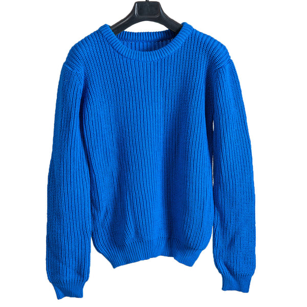Pullover Round Neck  -Mid Blue    |  For Men   |  100% Organic Wool