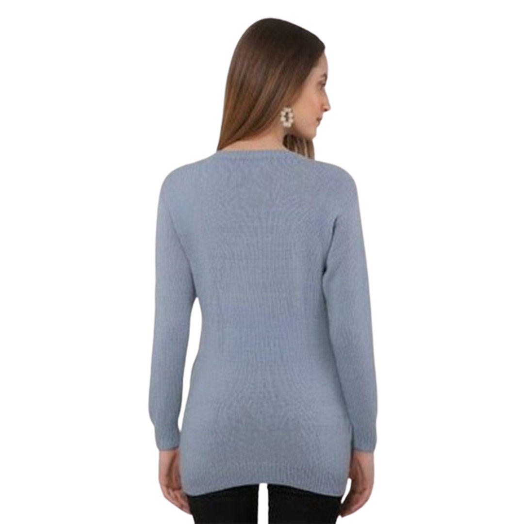 Light Blue Women Pullover | Organic | Pullover with 2 Pockets - Mojopanda Organic  Store
